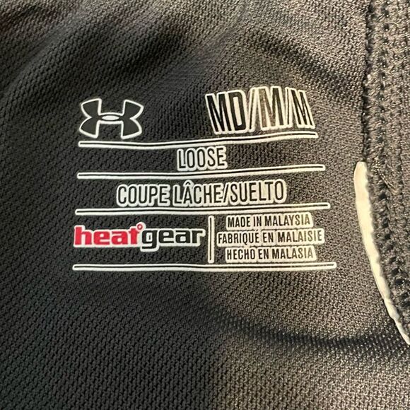 Under Armour Heat Gear UA Play Up Running Shorts Gray White Nylon Athletic S - Picture 3 of 4